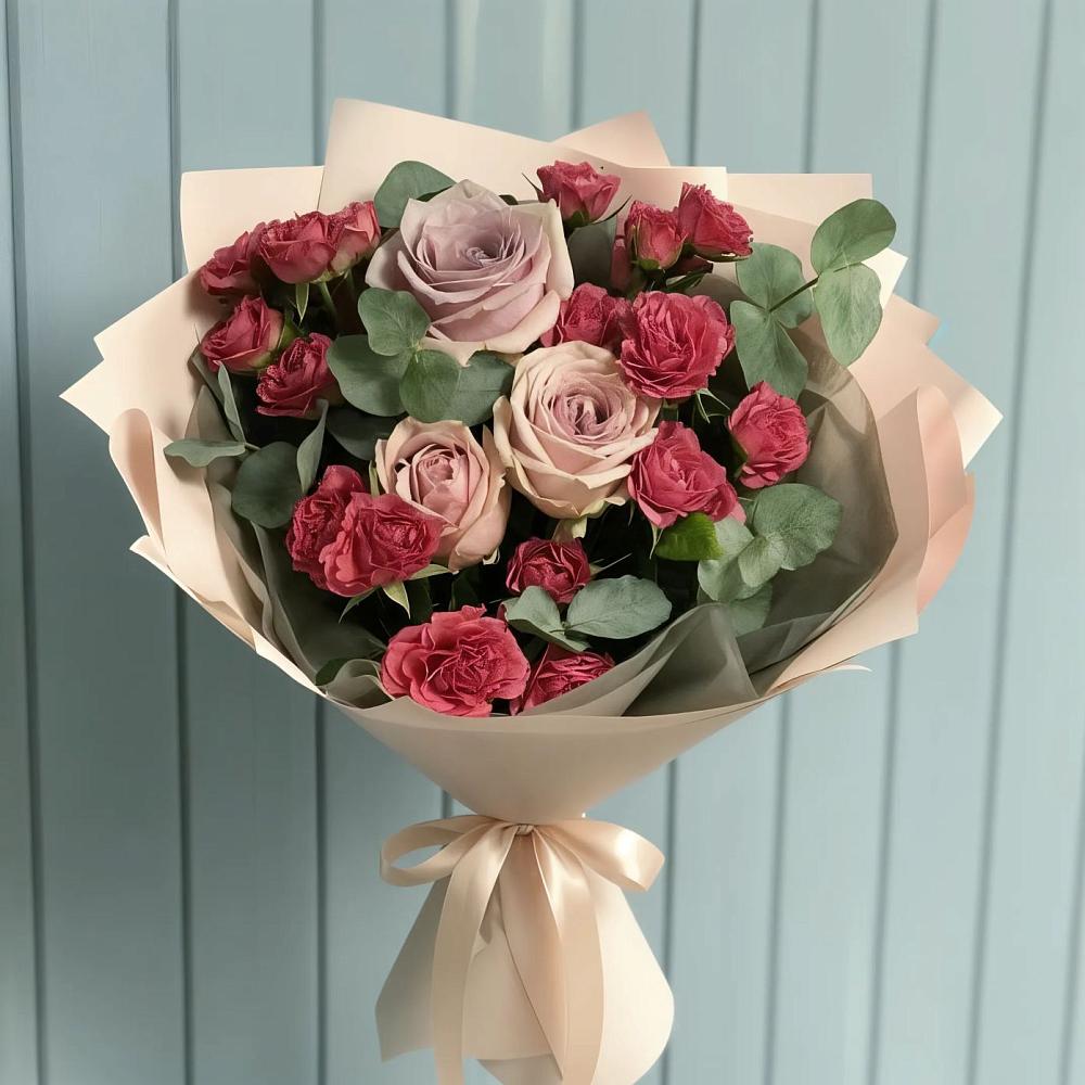 Букет цветов из: Гвоздики и Розы в Айдарово