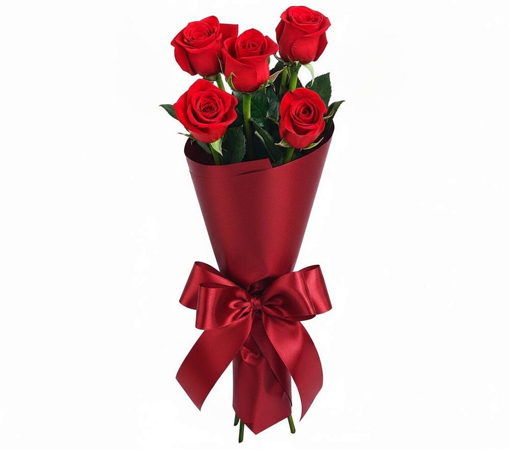 Букет 5 Красных роз Эдлесс Лав в Айдарово