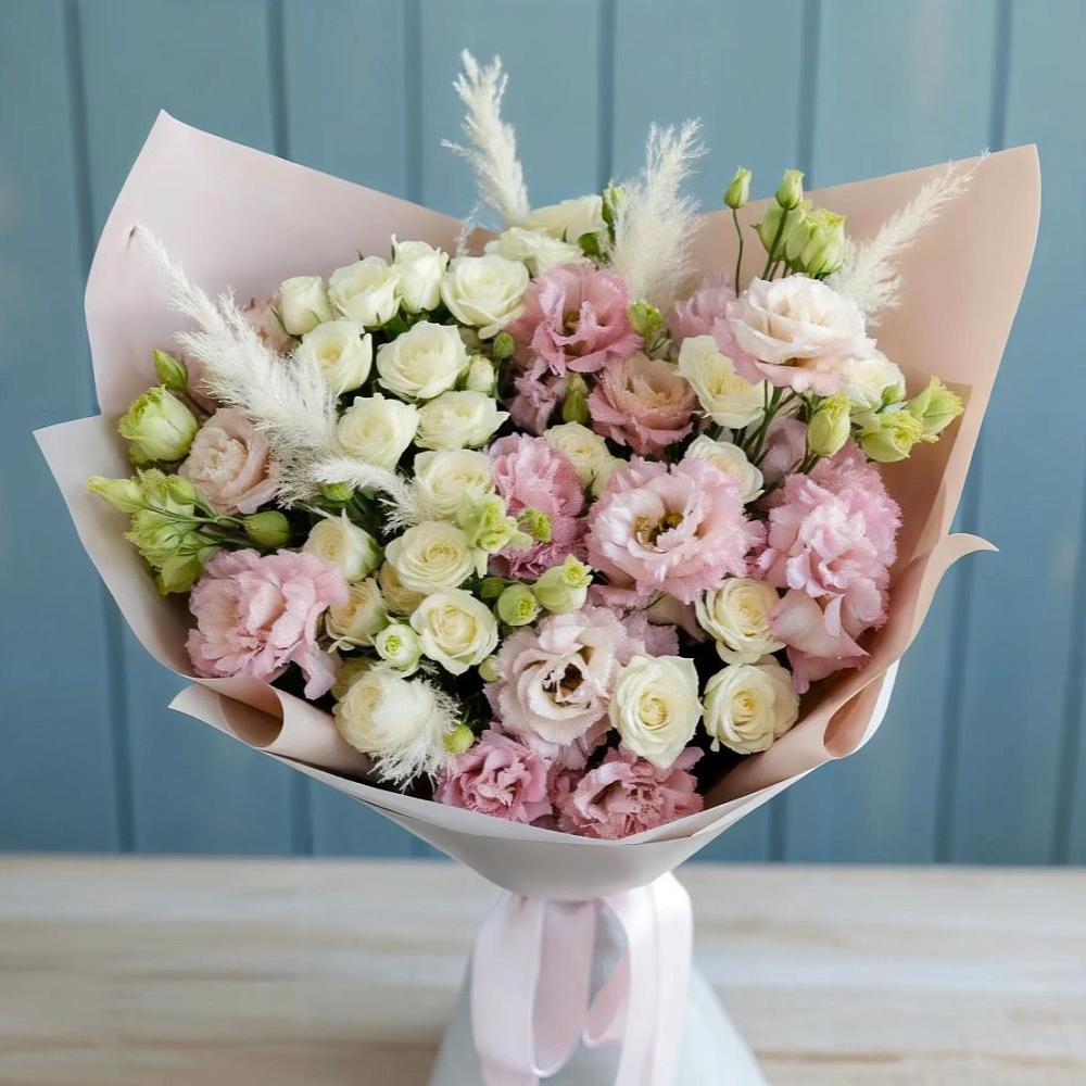 Букет цветов из: Альстромерии и Розы в Айдарово