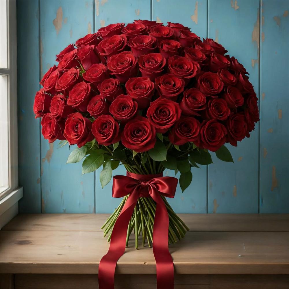 Букет Красные розы Блэк Меджик в Айдарово