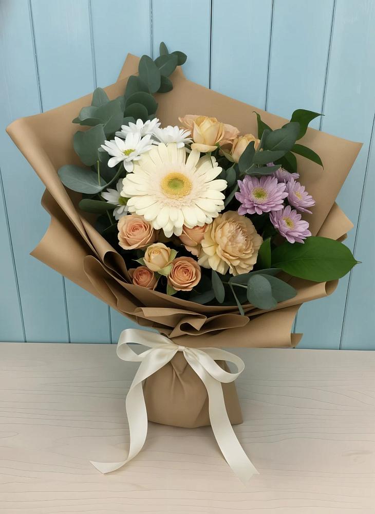Букет цветов из: Герберы и Хризантемы в Айдарово