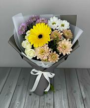 Букет цветов из:  Розы, Герберы и Хризантемы #REPLACE_PRED# Айдарово