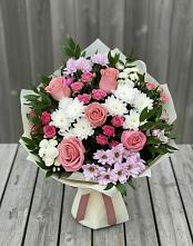 Букет цветов из:  Альстромерии, Гвоздики, Розы и Хризантемы #REPLACE_PRED# Айдарово