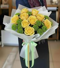 Букет цветов из:  Хризантемы и Розы в Айдарово