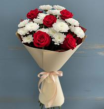 Букет цветов из:  Розы и Хризантемы в Айдарово