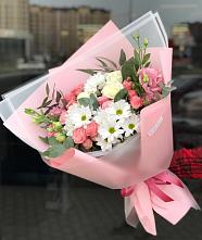 Букет цветов из:  Розы, Лизиантусы и Хризантемы в Айдарово