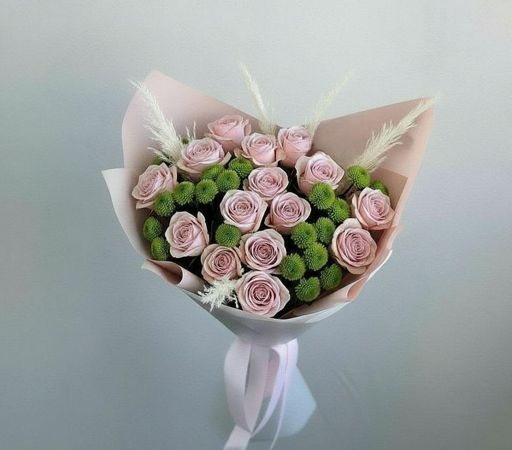 Букет цветов из: Розы и Хризантемы в Айдарово