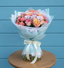 Букет цветов из:  Хризантемы и Розы в Айдарово