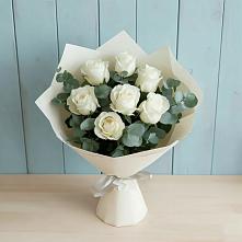 Букет Белые розы в Эвкалипте #REPLACE_PRED# Айдарово