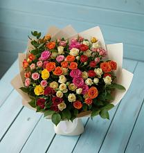 Букет Микс из разноцветных кустовых роз #REPLACE_PRED# Айдарово